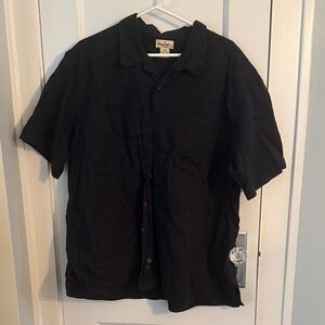 Men's Black Short Sleeve Button Down Shirt